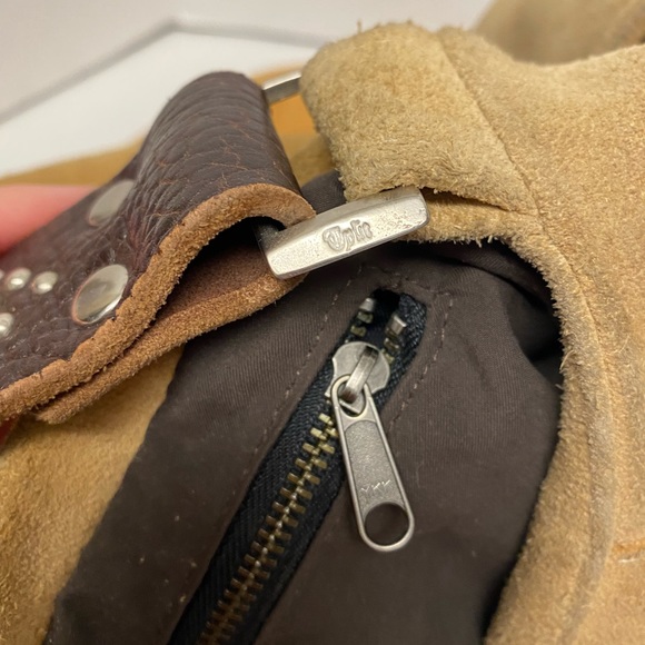 Tylie Malibu Raw Leather Blinged Shoulder Strap Hobo Bag - Picture 13 of 16